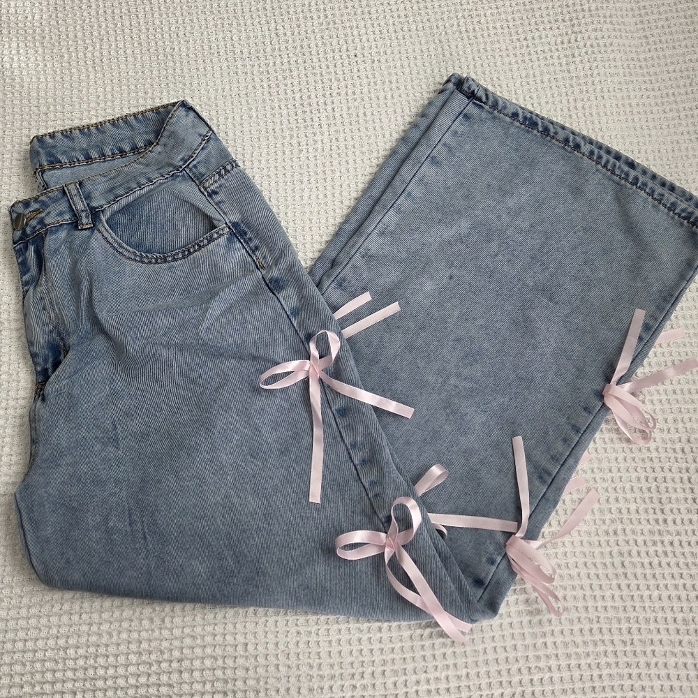 YOZY jeans With Bows Women's Size L 8/10